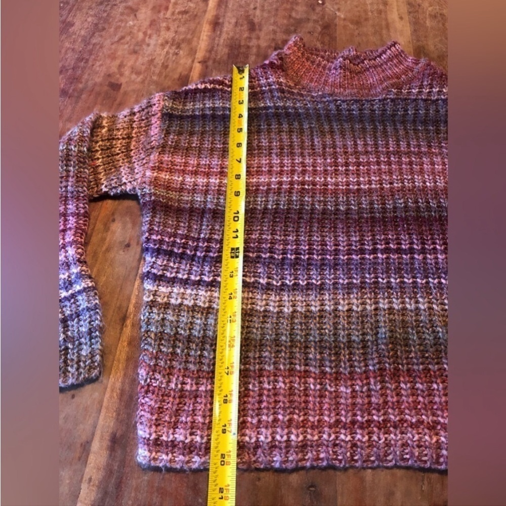 Ruby Moon Sweater Ribbed Knit Striped Cowl Neck - Picture 4 of 7